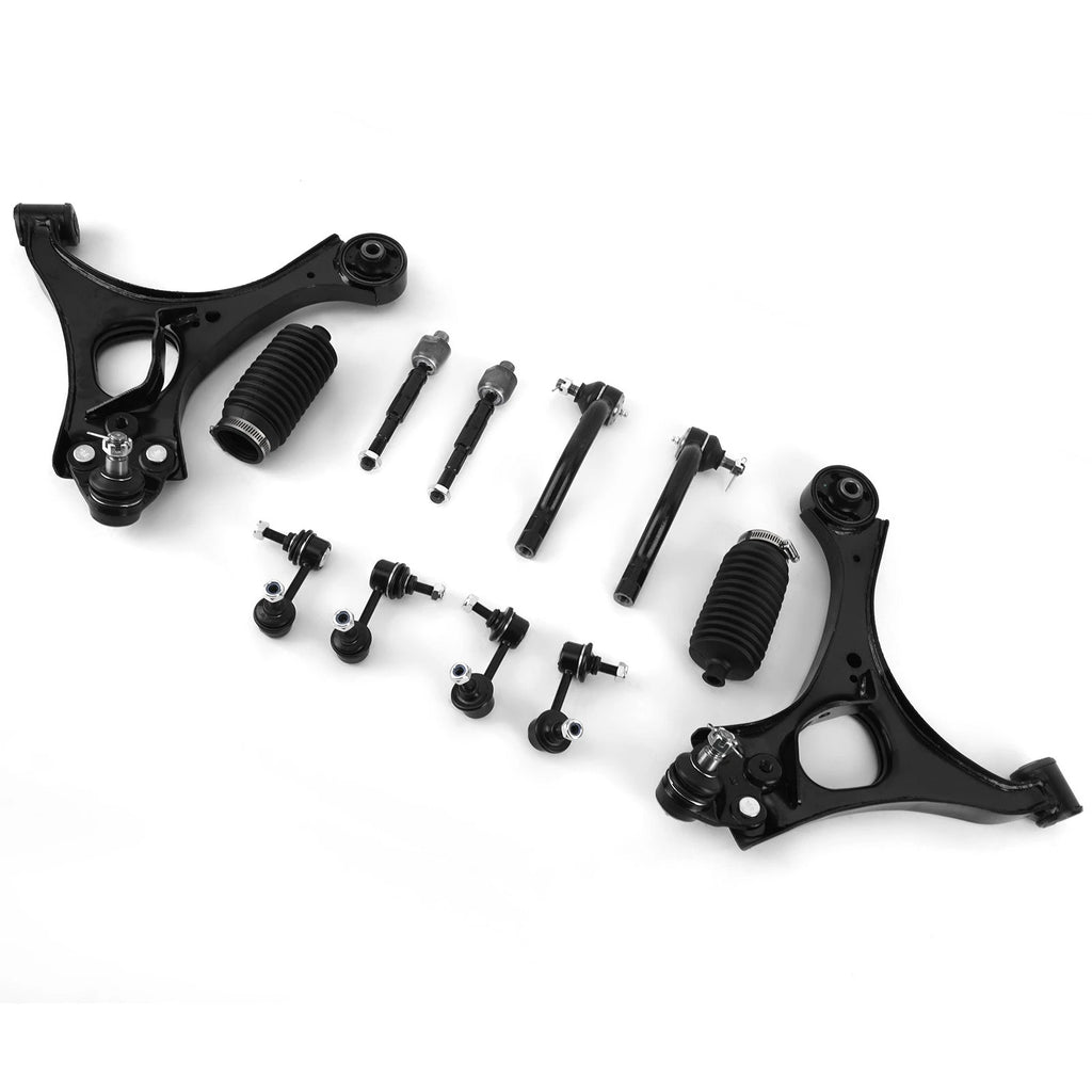 Set of 2 Front Suspension Lower Control Arms Sway Bar Tie Rods for Honda Civic (2006–2011)