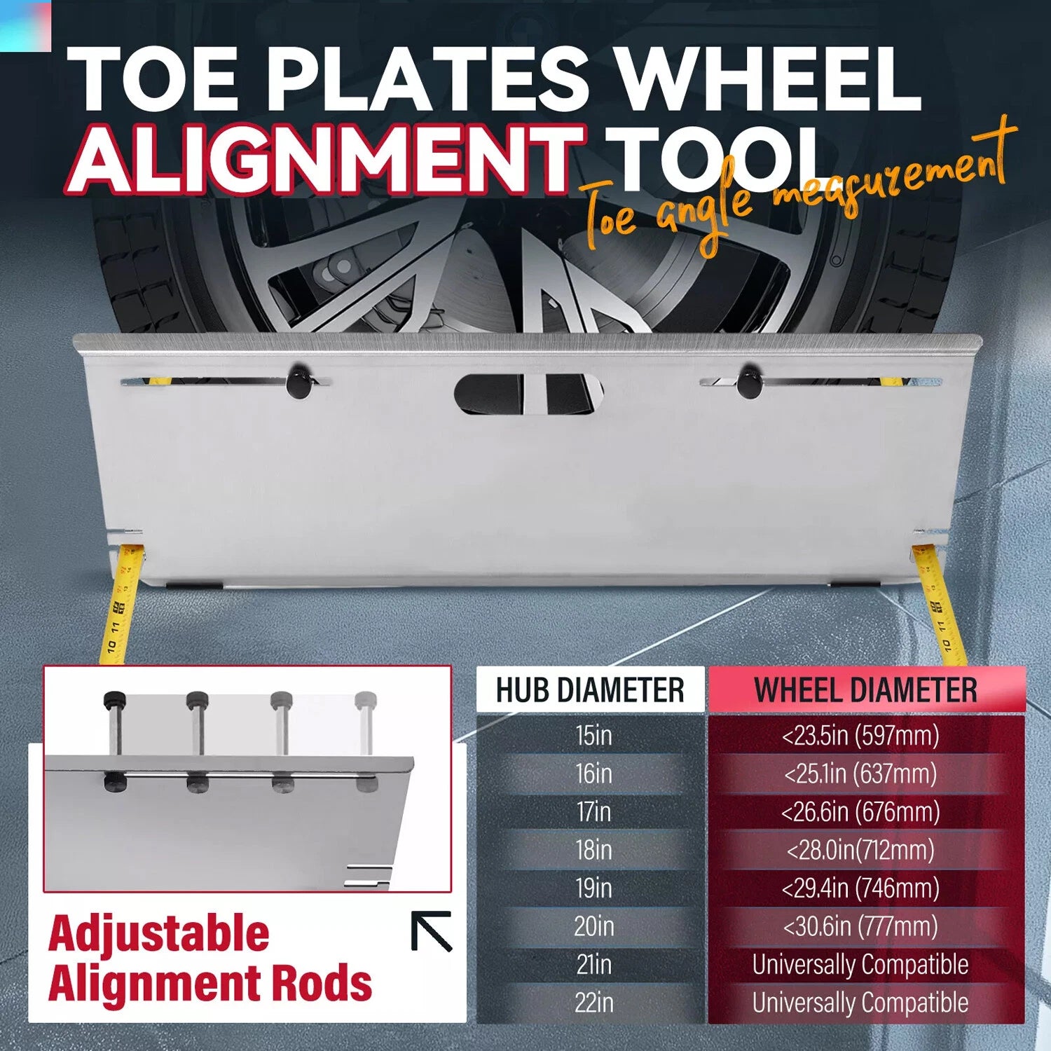 Wheel Alignment Tool Set for HECASA (Camber Caster Toe Plates)