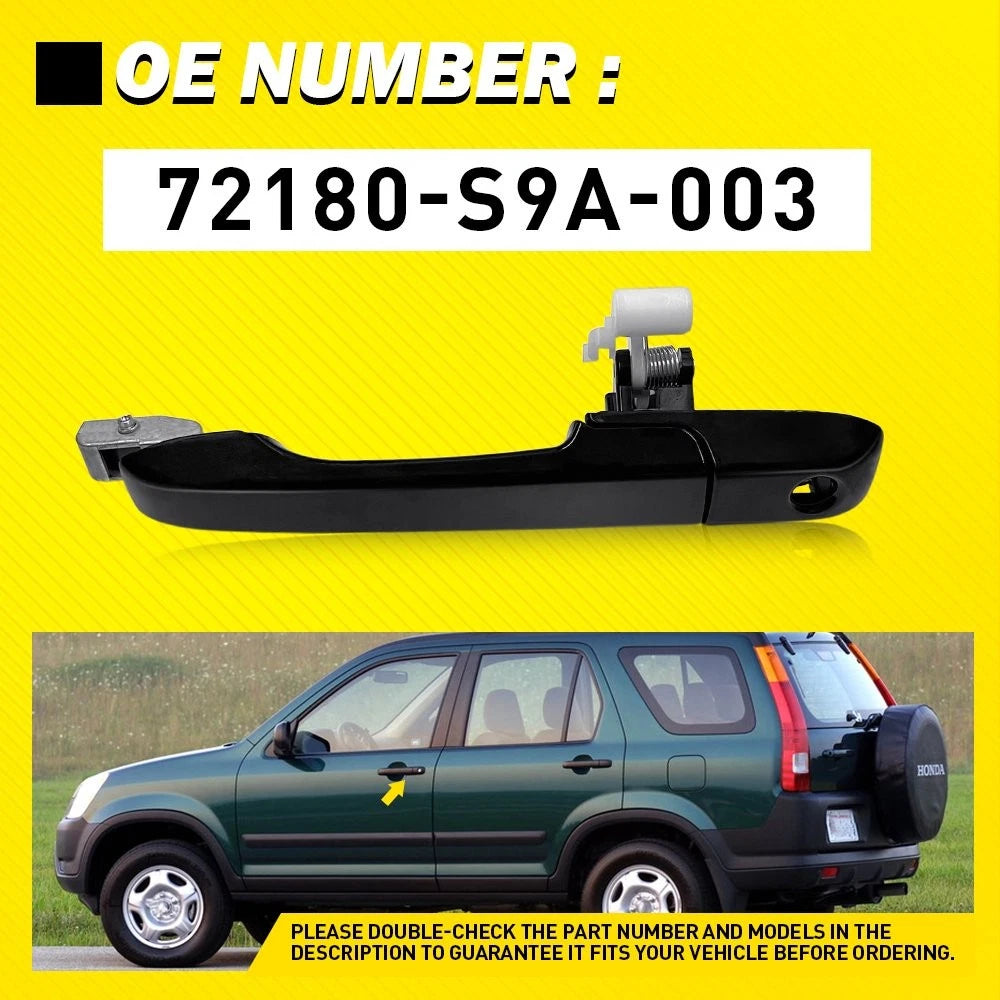 Front Left Exterior Door Handle Black for Honda CR-V (2002–2006)