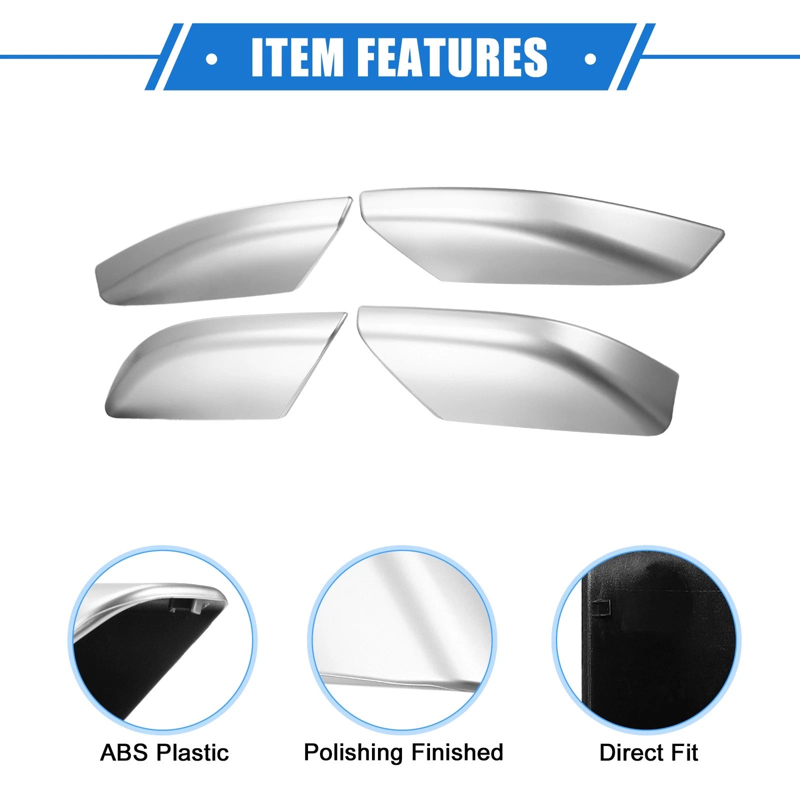 Set of 4 Roof Rack Side Rails End Covers for Toyota 4Runner (2003–2009) Silver Tone
