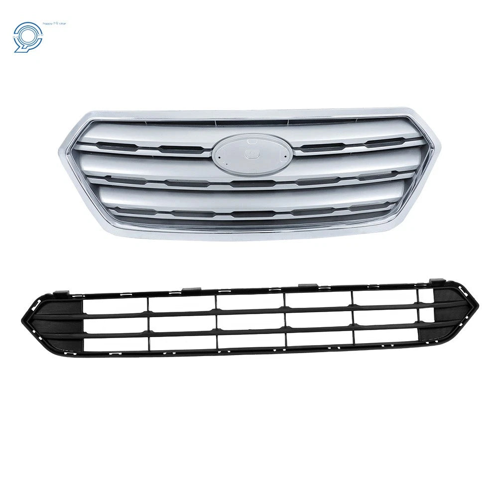 2PC Black Chrome Grille Set for Subaru Outback (2015-2017)