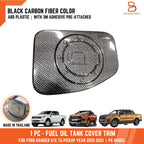 Black Carbon Fuel Oil Tank Cap Cover Trim for Ford Ranger PX T6 (12-21)