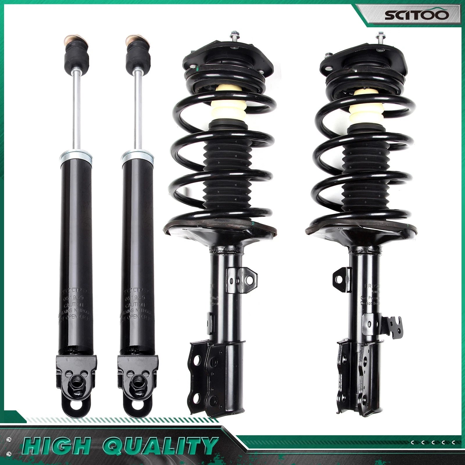 Set of 2 Front Struts + 2 Rear Shocks for Nissan Altima (2002–2006)
