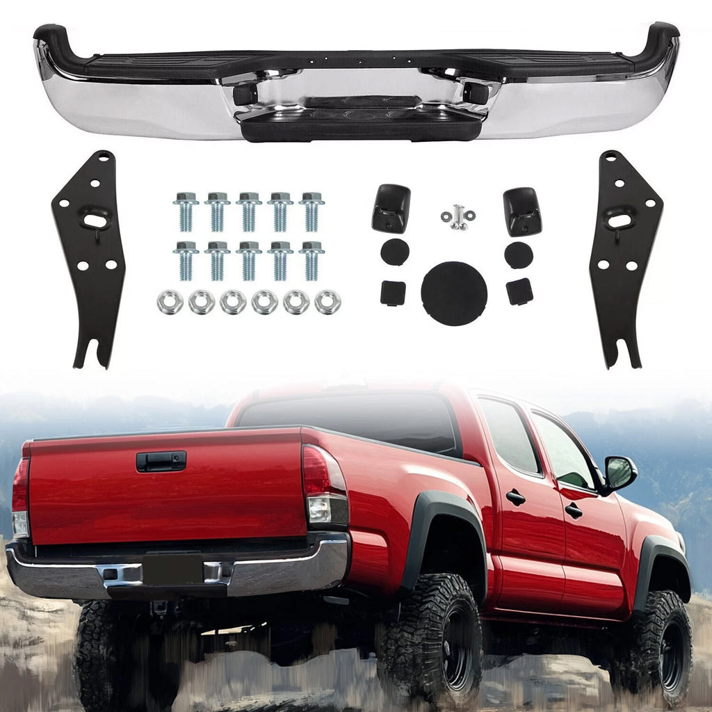 Rear Chrome Step Bumper Assembly for Toyota Tacoma (2005–2015) TO1103113