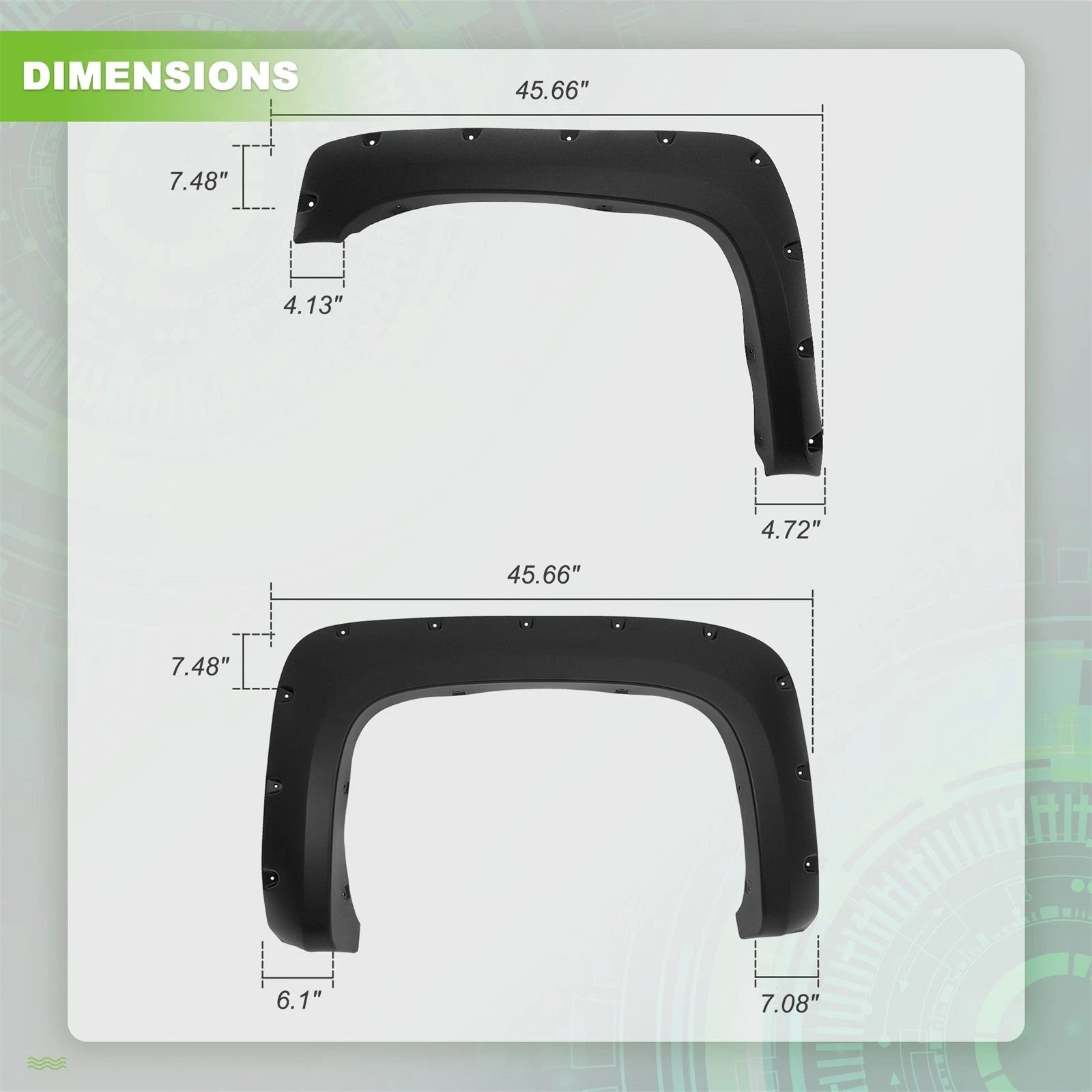 Set of 4 Pocket Style Fender Flares for Chevy Silverado 1500 (2007–2013)