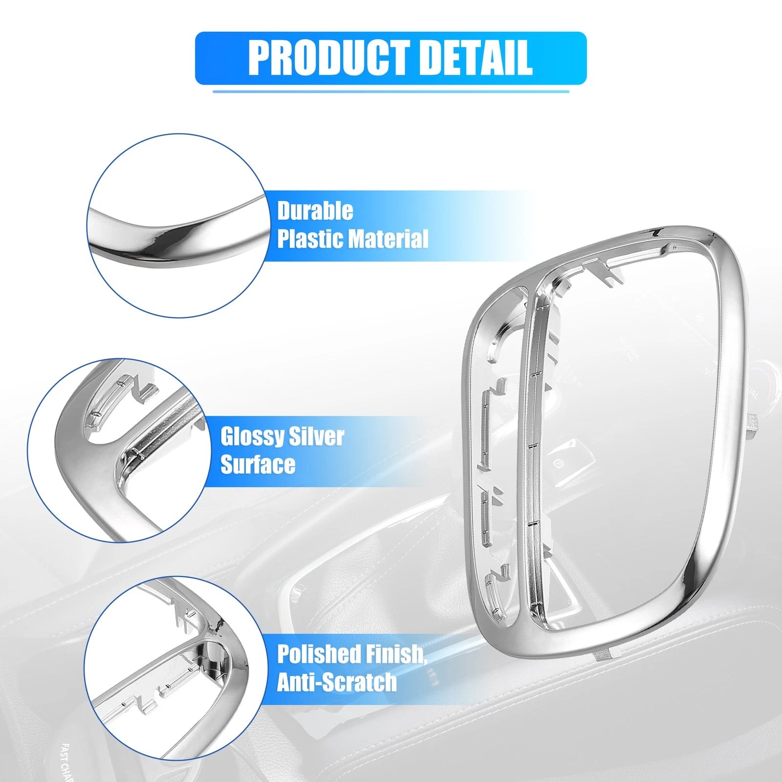 Chrome Shifter Trim Cover Panel for Mercedes Benz C240 CLK500 (2001–2005)
