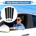 4 Pcs Door Pillar Window Trim for Porsche Panamera (2017-2021) Black