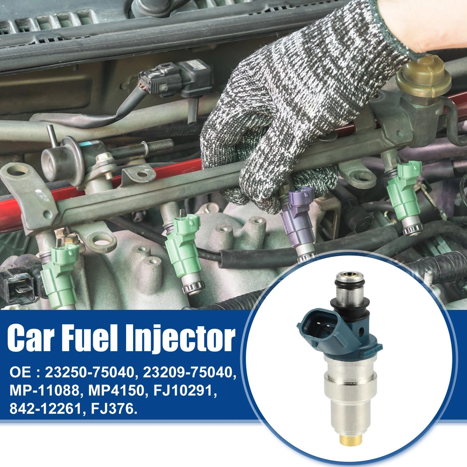 Set of 4 Fuel Injector Nozzles for Toyota Tacoma 2.4L (1995–2000) 23209-75040