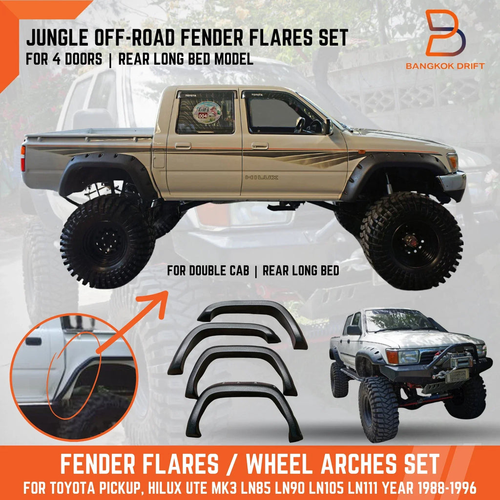 Fender Flares for Toyota Hilux Ute 88-96 (LN85, LN106, LN111) 4DR Long Bed