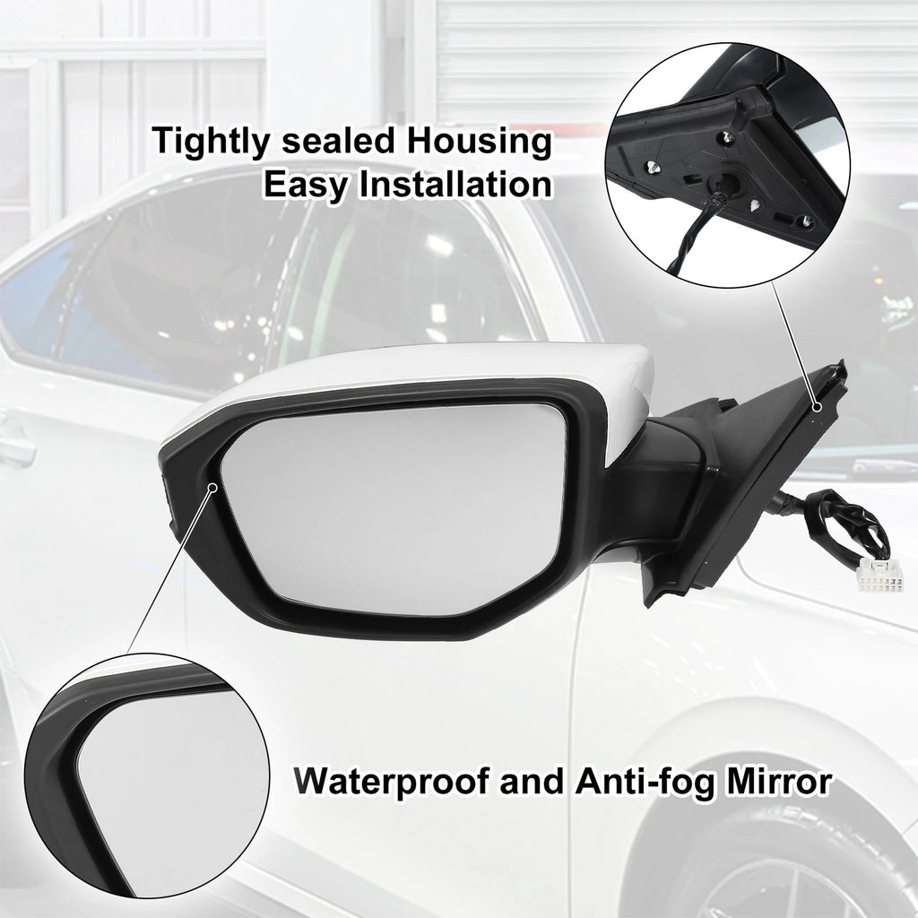 5 Pin Left Side Exterior Door Mirror Assembly for Honda Civic (2016–2020)