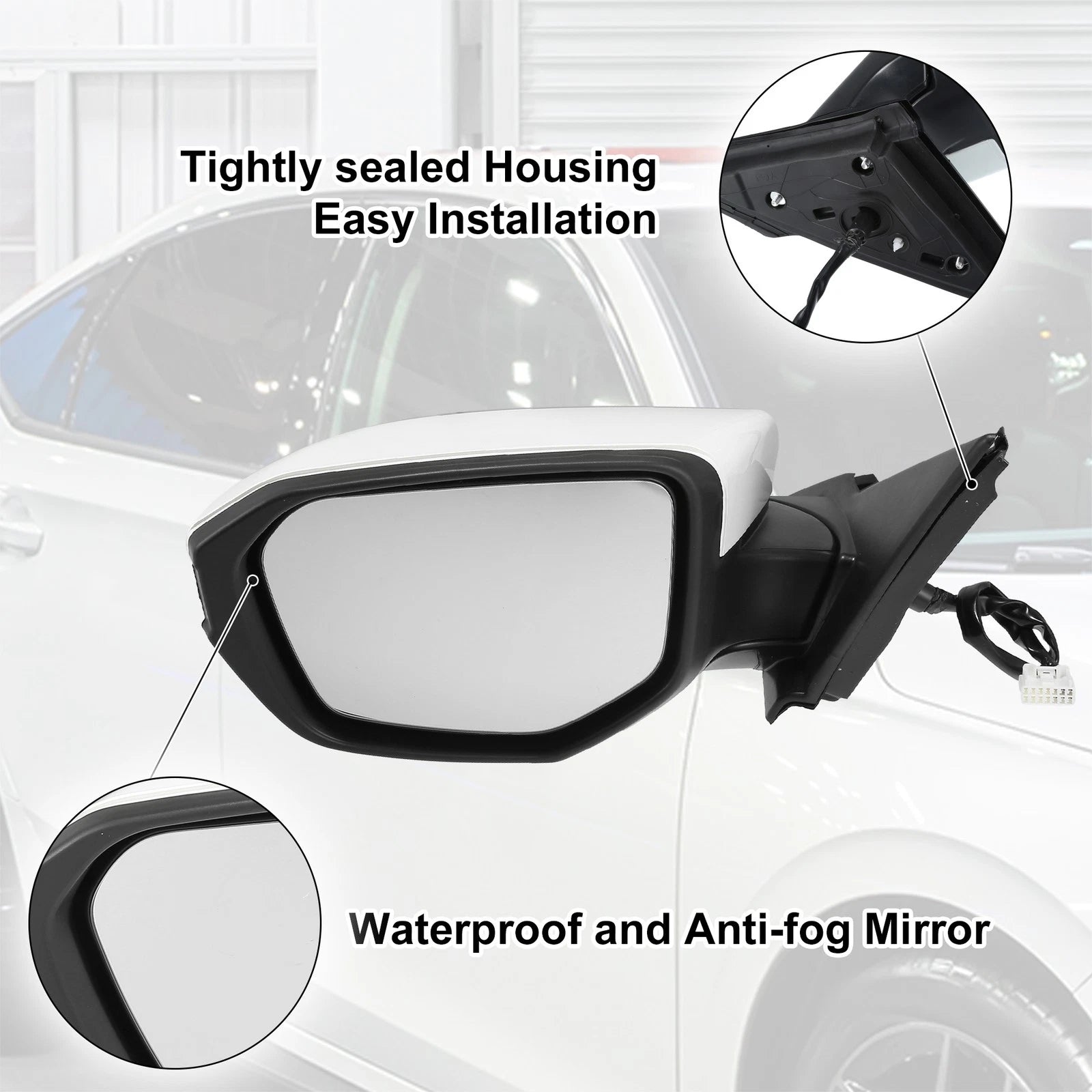 5 Pin Left Side Exterior Door Mirror Assembly for Honda Civic (2016–2020)