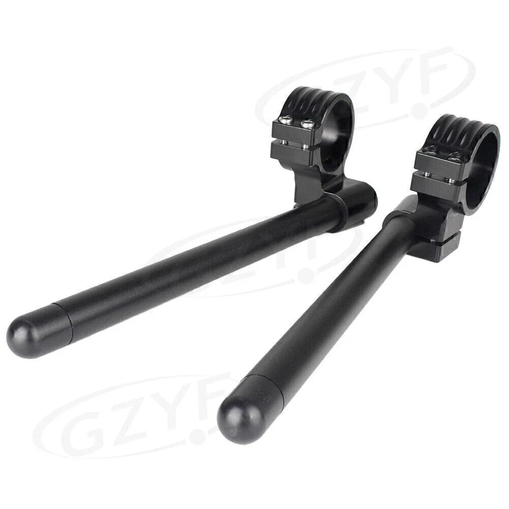 33mm Clip On Handlebar Fork Tubes for Universal Motorcycle - Black