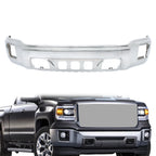 Split Steel Front Bumper with Fog Light Hole Chrome for GMC Sierra 1500 (2014–2015)