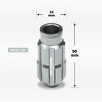 Set of 20 JDM M12X1.25 Gun Metal Open-End Aluminum Rim Lug Nuts + Key