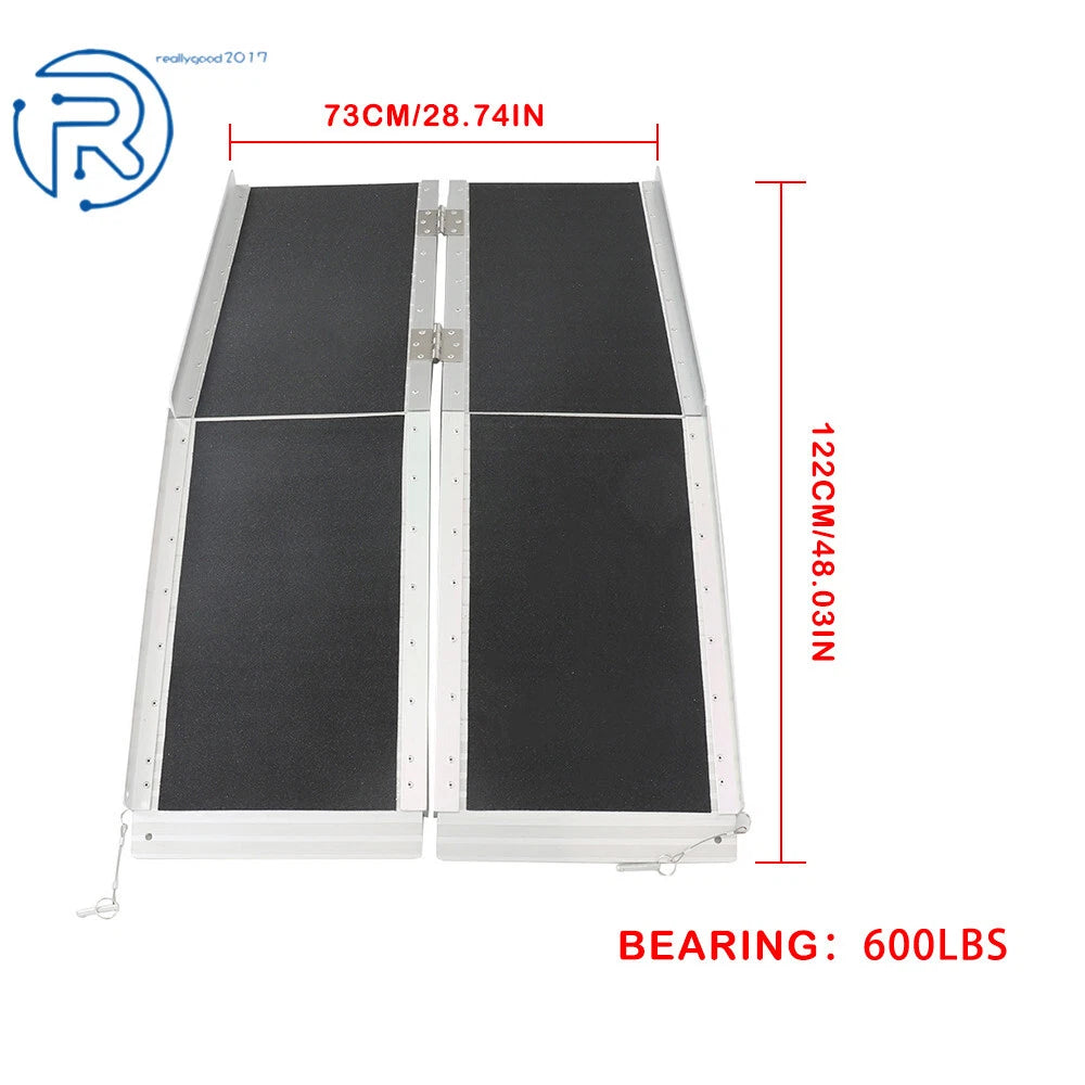 Aluminum Multi-Fold Loading Ramp for Motorcycle (6' x 9.8', 600lbs)
