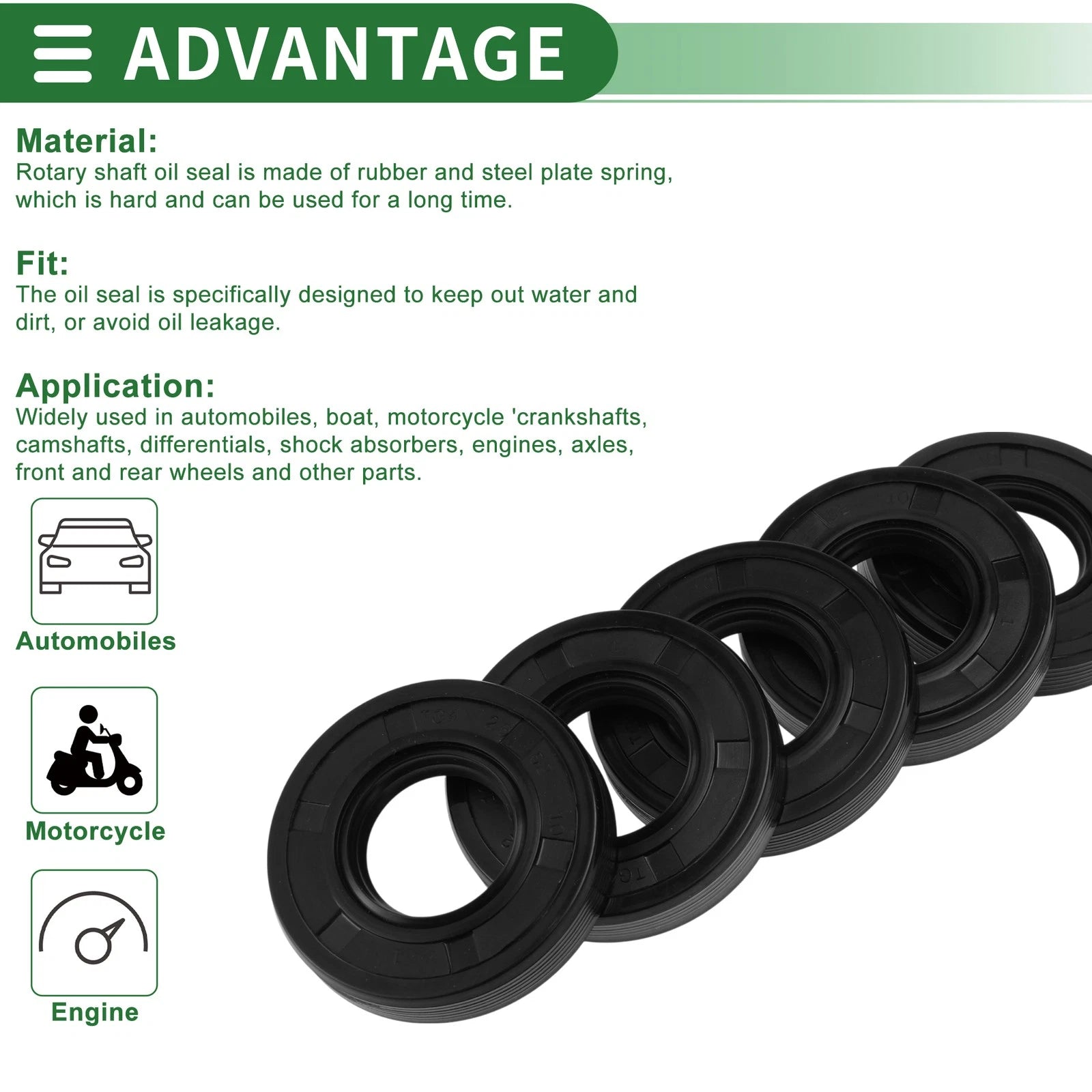 Oil Seal for Rotary Shaft (25x52x10mm)
