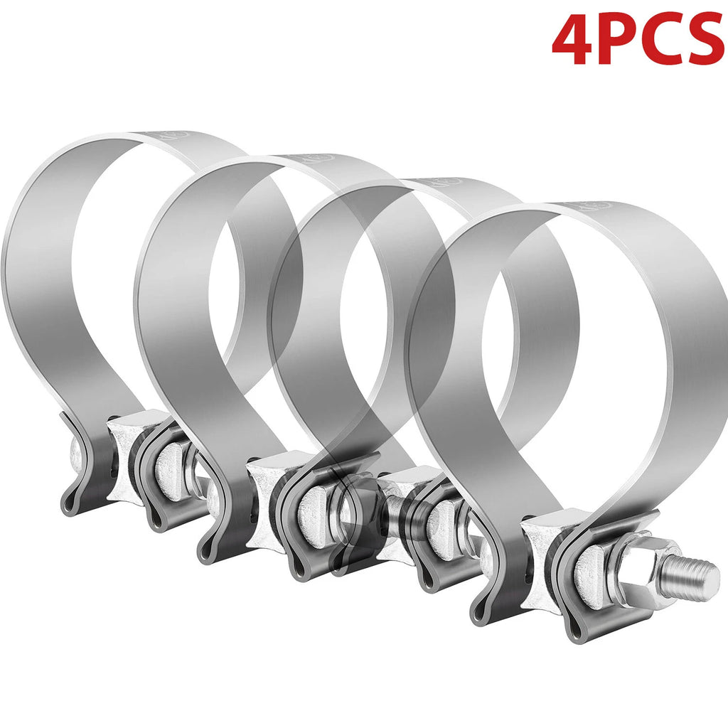 4PCS Exhaust Clamp for Universal Fit (5" Inch, T304 Stainless Steel)