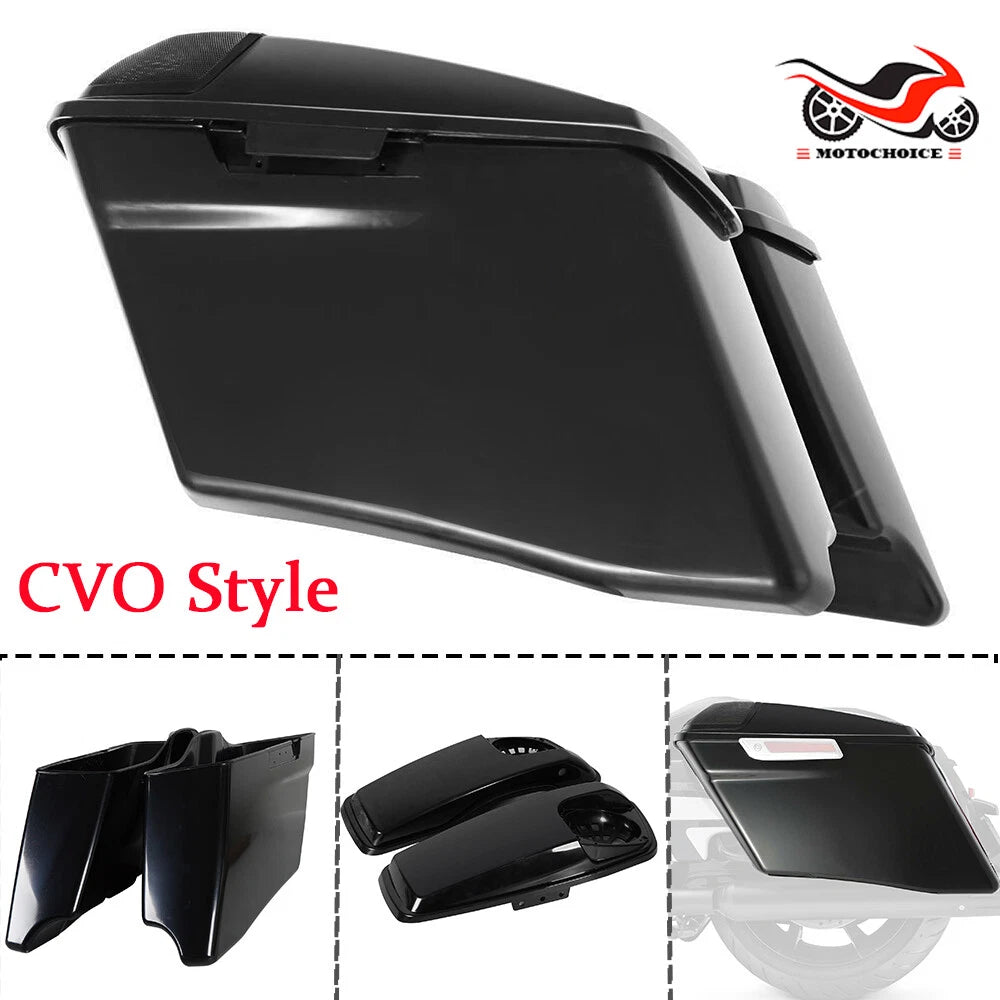Stretched Extended Hard Saddlebags with Speaker Lid for Harley (2014–Present)