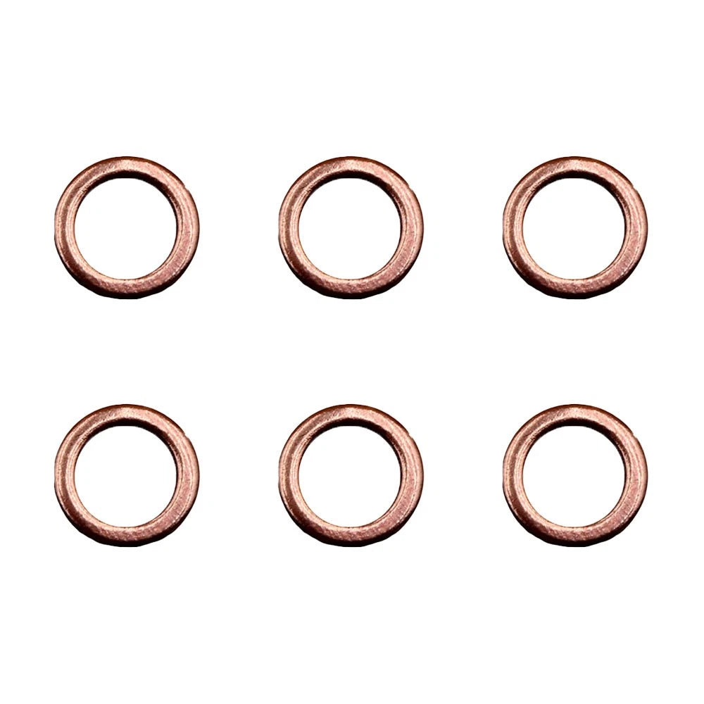 Set of 6 Copper Fuel Injector Nozzle Gaskets A-CH12807-AI