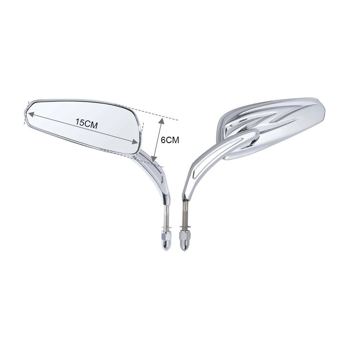 Rear View Mirrors for Harley Touring Electra Street Road Glide (2014–2023) Chrome/Black