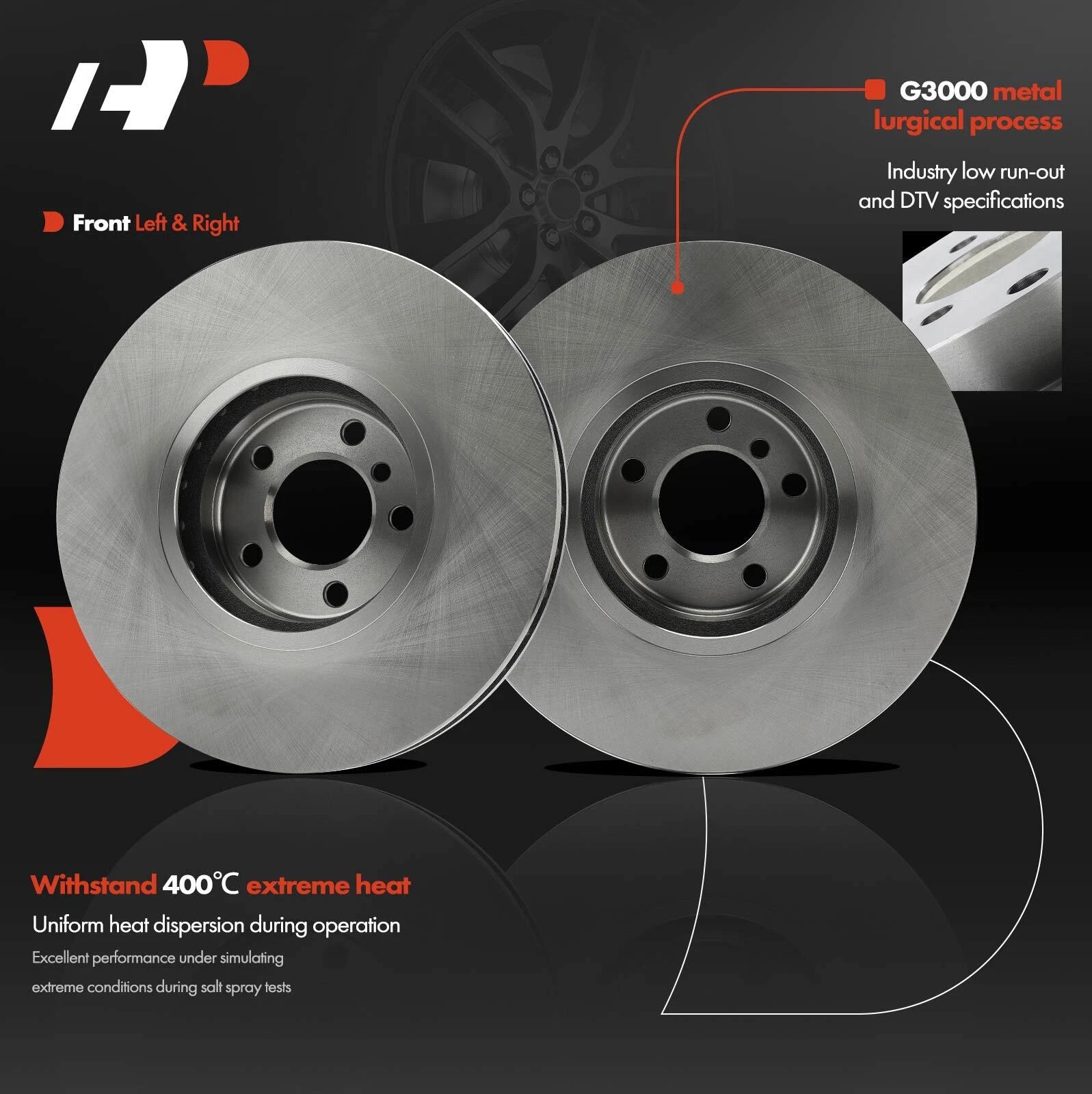 Front Disc Brake Rotors & Ceramic Pads for BMW X5 (2002-2006)