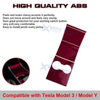 Wine Red Center Console Cupholder Cover Trim Set for Tesla Model Y/3 (2017-2020)