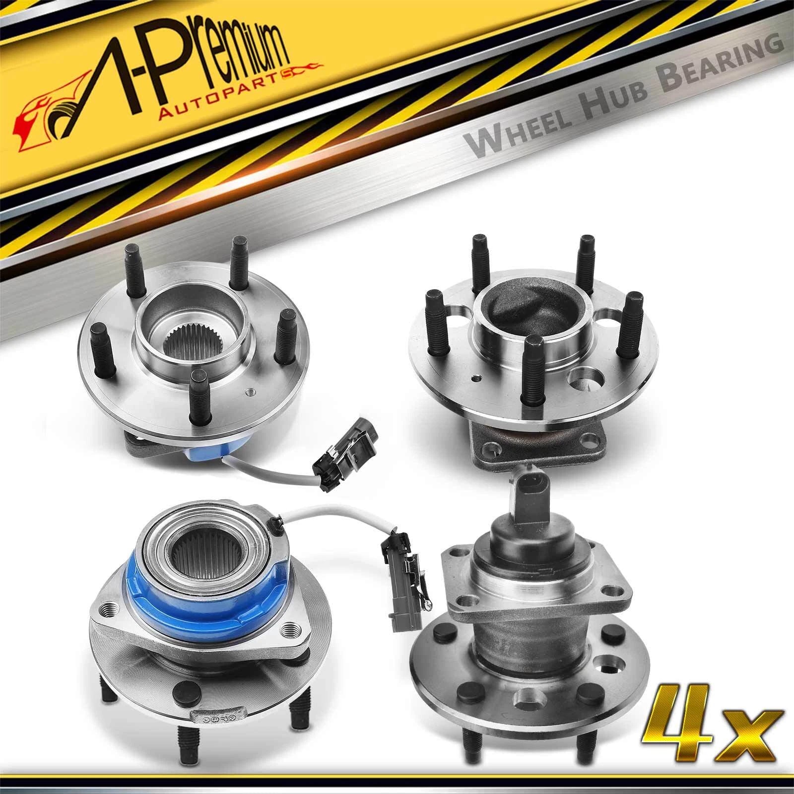 Set of 4 Wheel Hub & Bearing Assembly w/ ABS for Buick Lucerne (2006–2011)