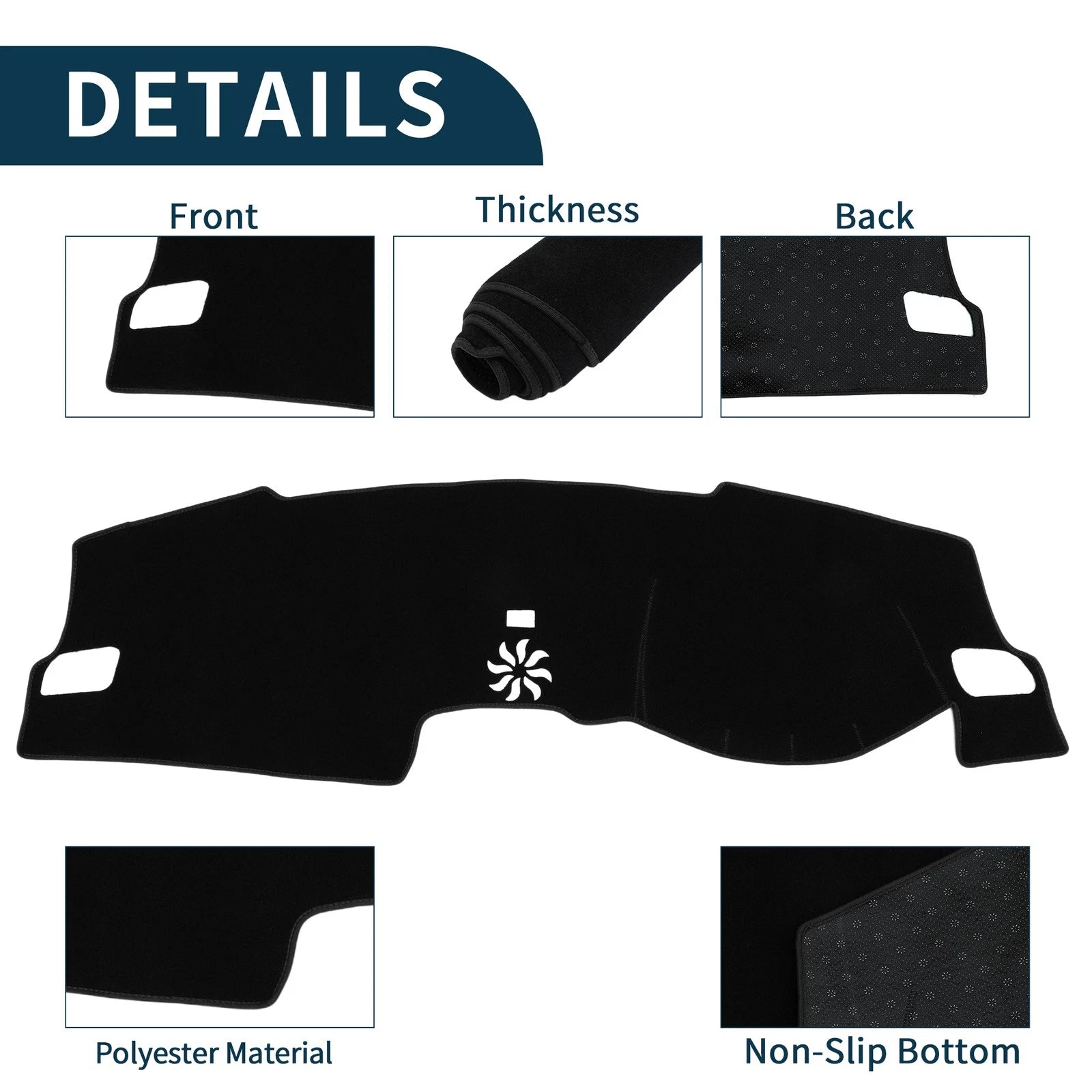 Dashboard Cover Mat for Honda Civic FL5 (2022–2024) Sun Protector Black