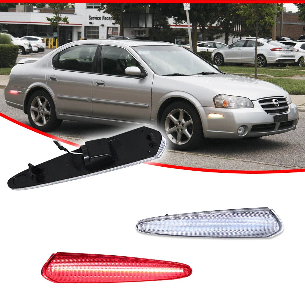 Clear Red LED Rear Side Marker Lights Kit for Nissan Maxima (2000–2003)