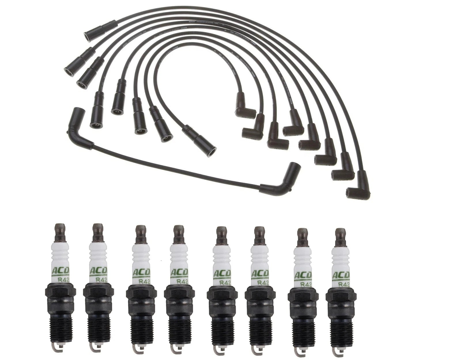 Professional Ignition Wire Set & 8 ACDelco Spark Plugs for Chevy GMC 5.7 V8 (1996–2002)