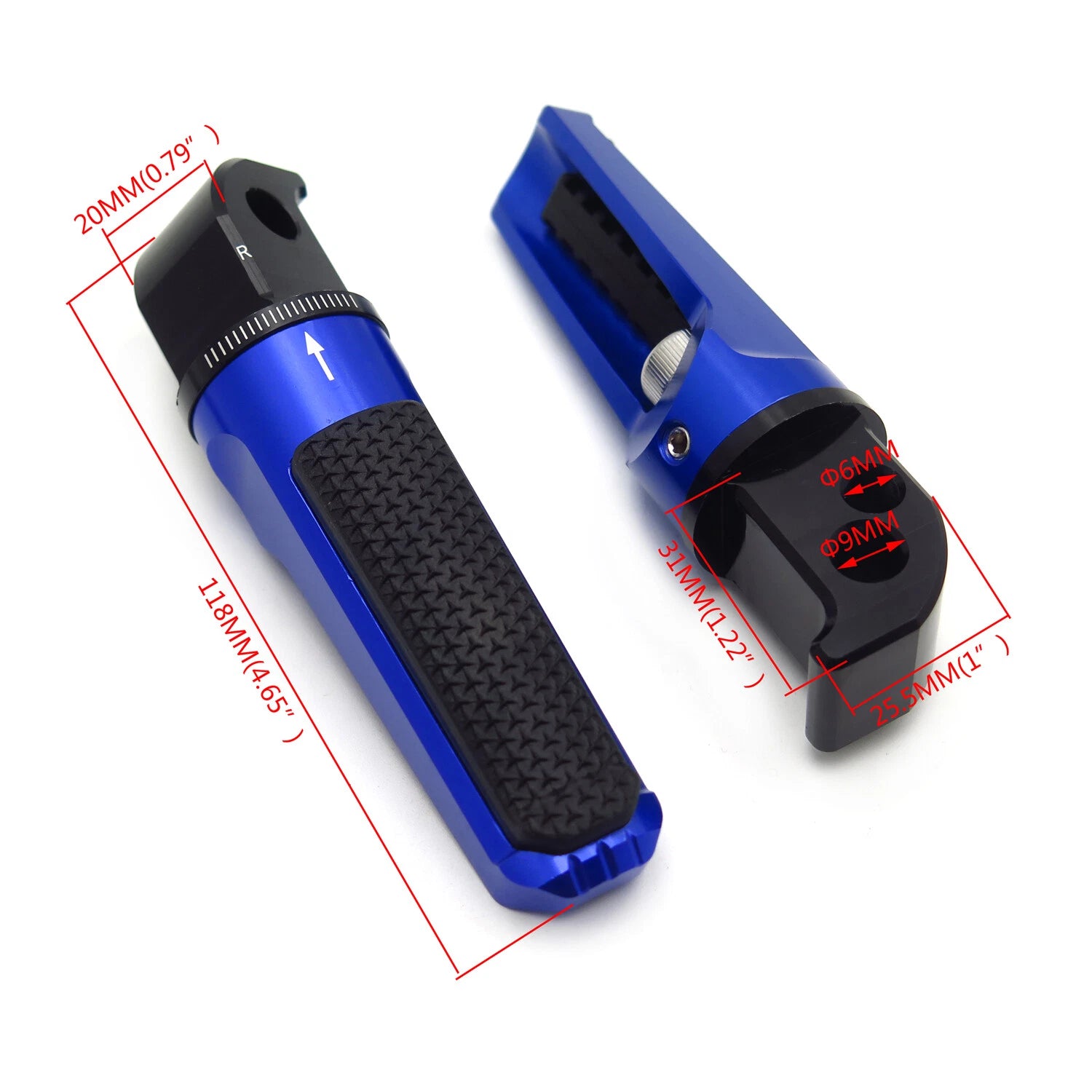 CNC Footrest Foot Pegs for Yamaha YZF R1, R6, R1M, R1S (2015–2023)