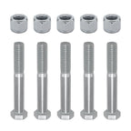 Set of 5 Grade 2 Shear Bolts 1/2" x 3-1/2" with Nylock Nuts for Rotary Cutters