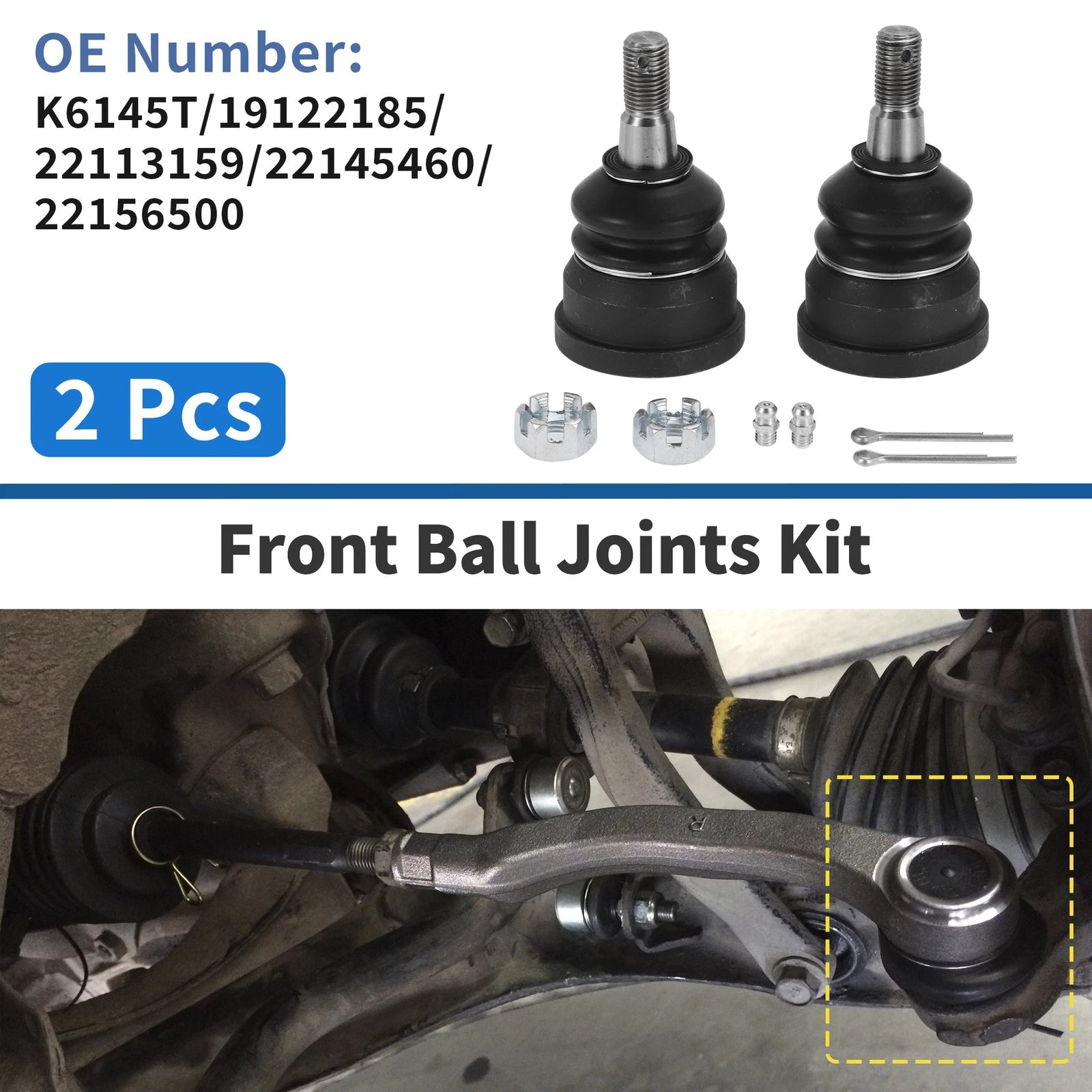 2X Front Lower Ball Joints for Cadillac Brougham (1987–1992) No.K6145T/19122185