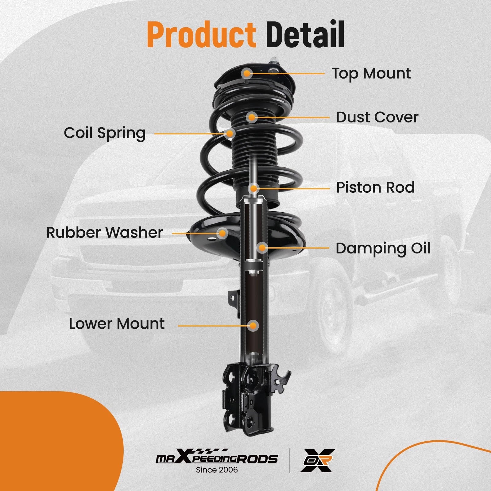 Complete Shocks Struts Coil Spring for Lexus RX300 (1999–2003) FWD