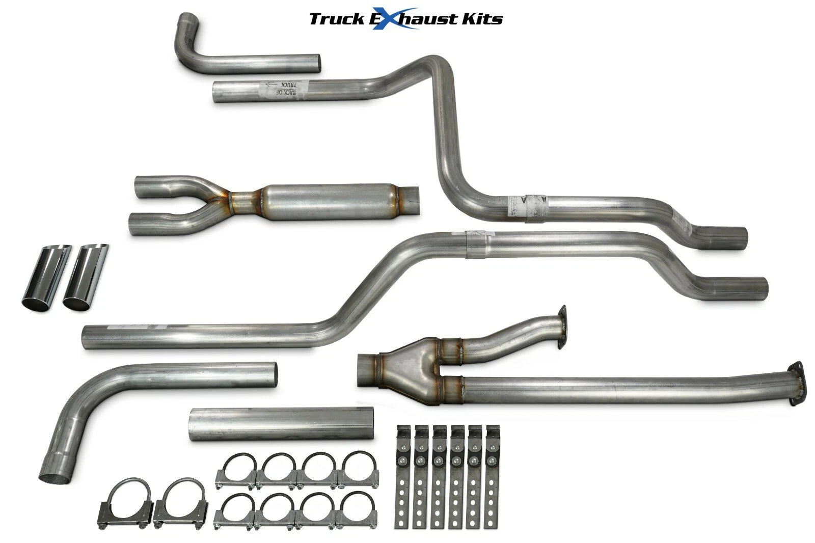 2.5" Dual Exhaust Kit for Toyota Tundra (2014–2021) Glasspack Chrome Tip