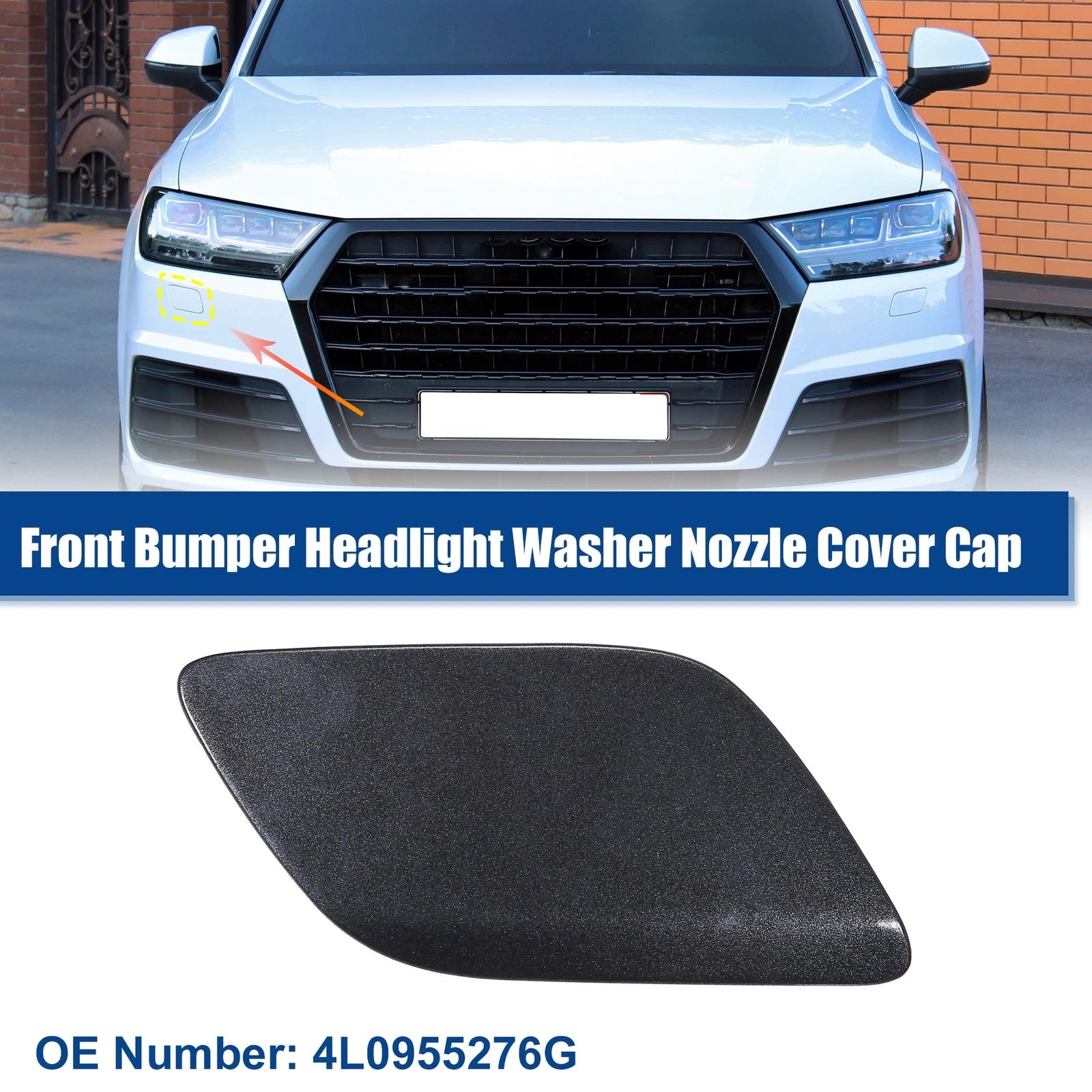 Front Right Headlight Washer Nozzle Cover for Audi Q7 (2007–2015) - Deep Gray