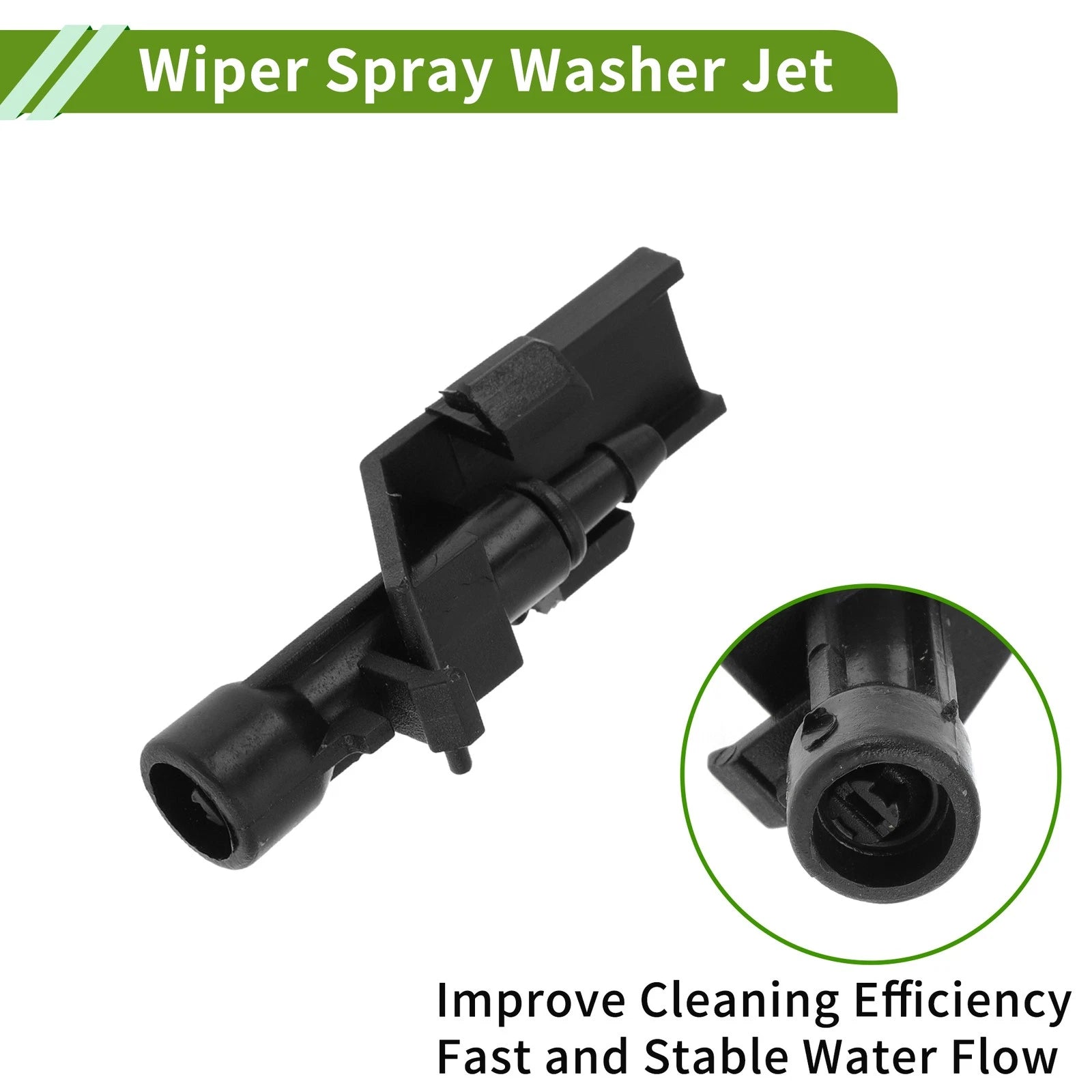 Set of 1 Windshield Washer Nozzle with Hose Connector for Honda (No. 76810TP6A01)