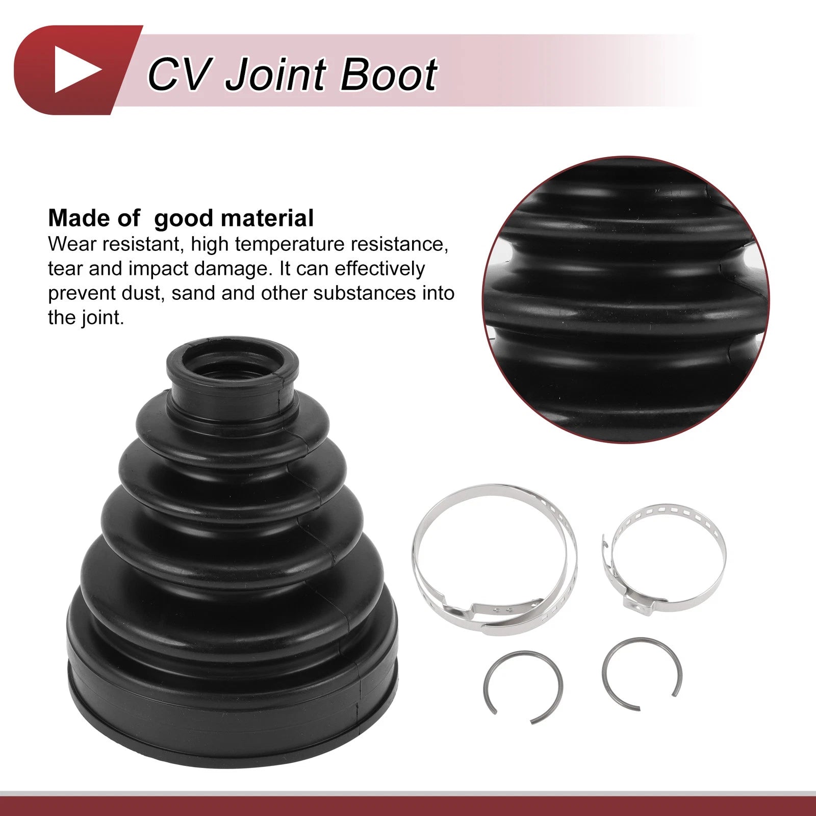 Inner CV Joint Boot Kit w/ Clamps for Toyota Highlander (2008–2013)