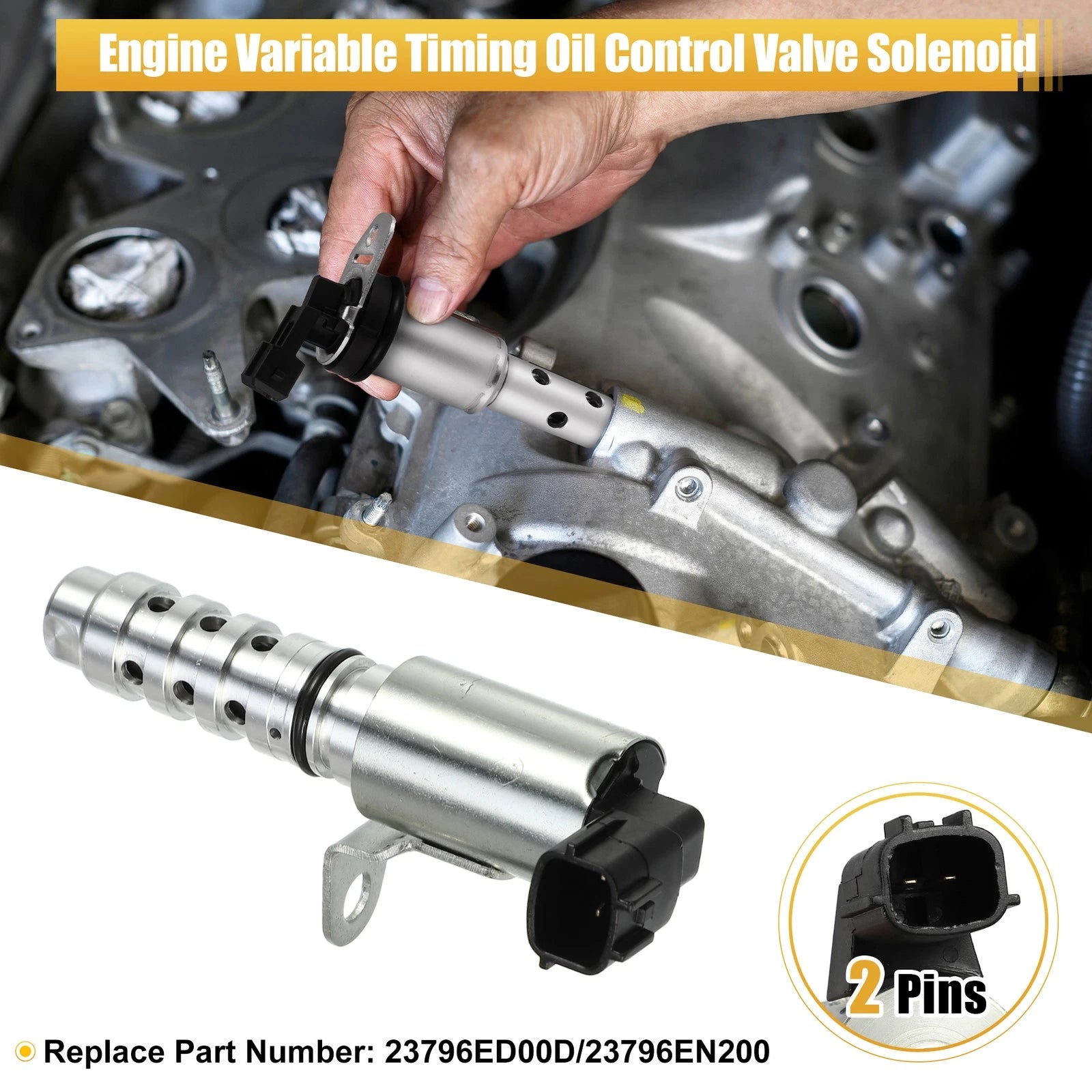 Pair Variable Valve Timing Solenoid for Nissan Tiida (2004–2014) No. 23796ED00D/23796EN200