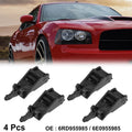 Set of 4 Black Plastic Front Windshield Wiper Nozzles 6E0955985 for Volkswagen Golf 