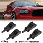 Set of 4 Black Plastic Front Windshield Wiper Nozzles 6E0955985 for Volkswagen Golf 