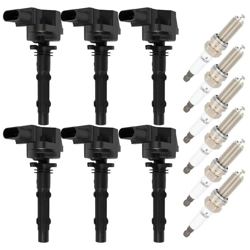 Set of 6 Ignition Coils & Spark Plugs for Mercedes-Benz C300 S400 (2008–2013)