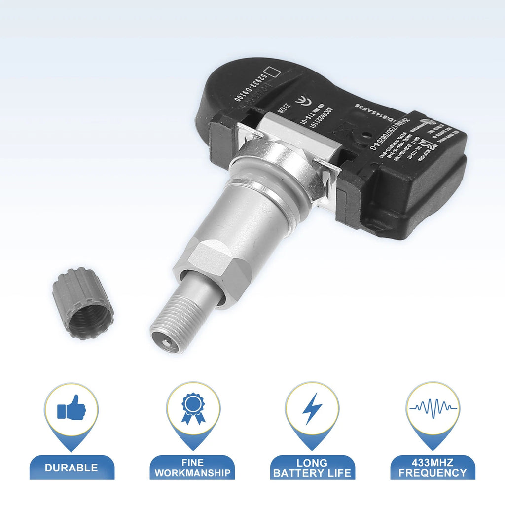 Set of 4 Tire Pressure Sensors 52933-D9100 433MHz for Kia Cadenza (2017–2020)