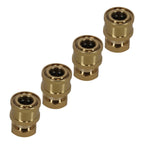 Set of 4 Brass Pressure Washer Couplers for Quick Connect 1/4" NPT