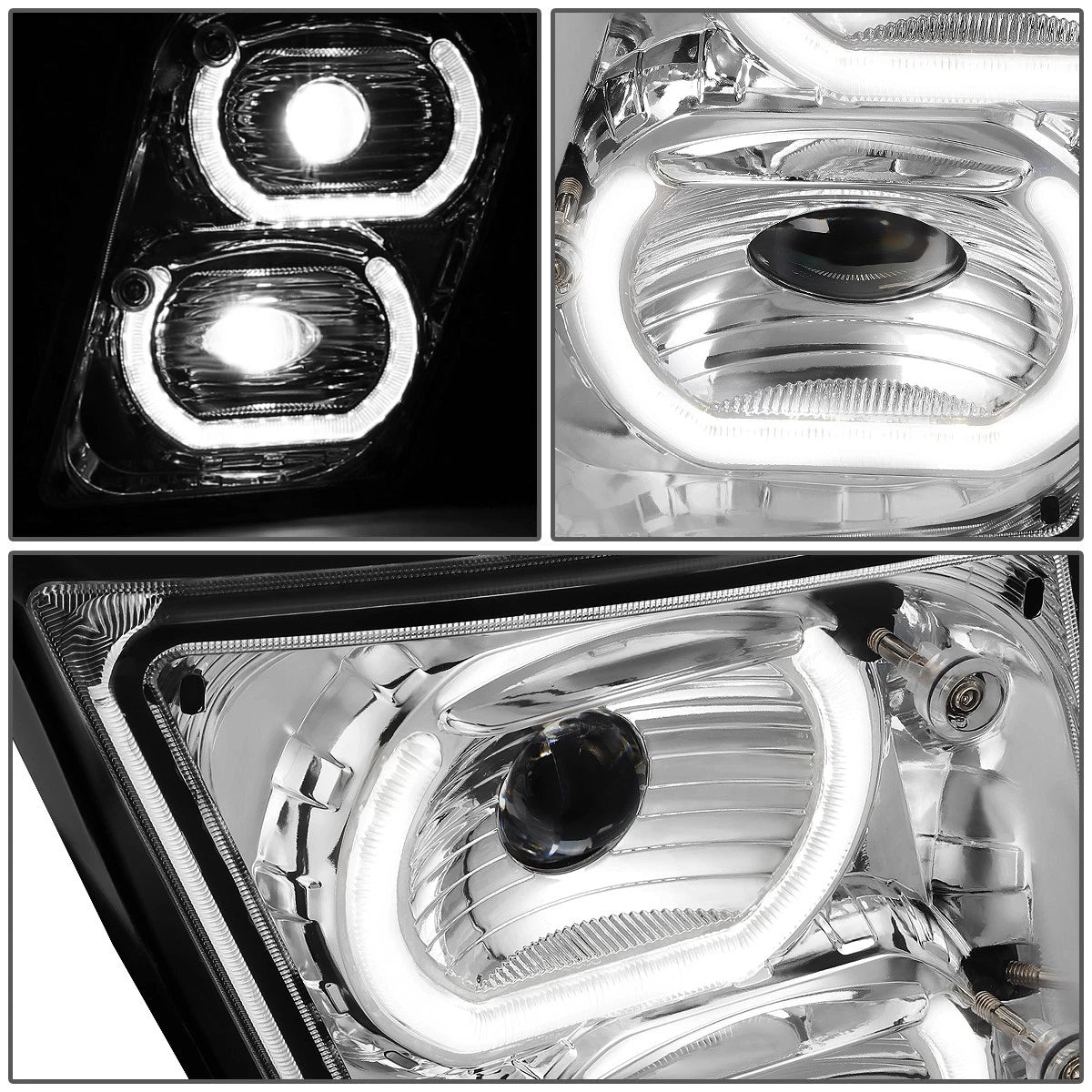 Dual LED Halo Projector Fog Lights for Volvo VN VNL 300 400 740 860 (2003–2017)