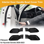 Interior Door Handle Bowl Cover Trim for Hyundai Sonata (2020–2023) Carbon Fiber Black