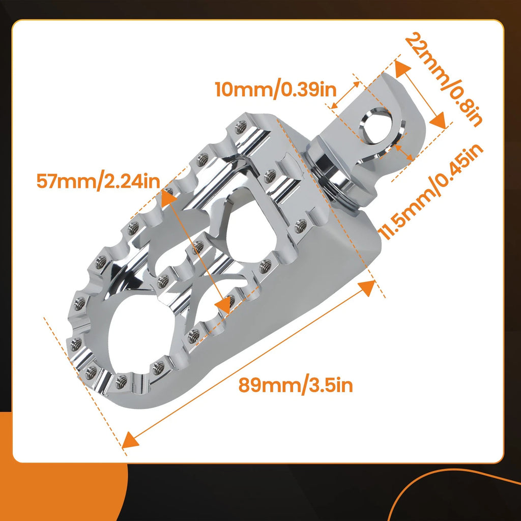 CNC Wide Fat Foot Pegs for Harley Dyna Sportster Fatboy (Pair)