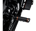 Passenger Footpegs for Harley-Davidson Touring (OEM 50502246) Black/Orange