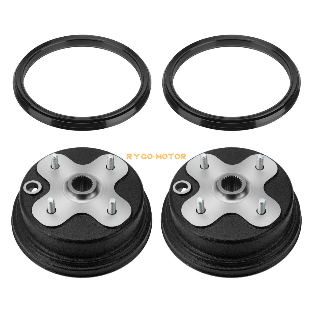 2X Front Wheel Brake Drum & Dust Seal for Yamaha Big Bear 350 (1989–1998)