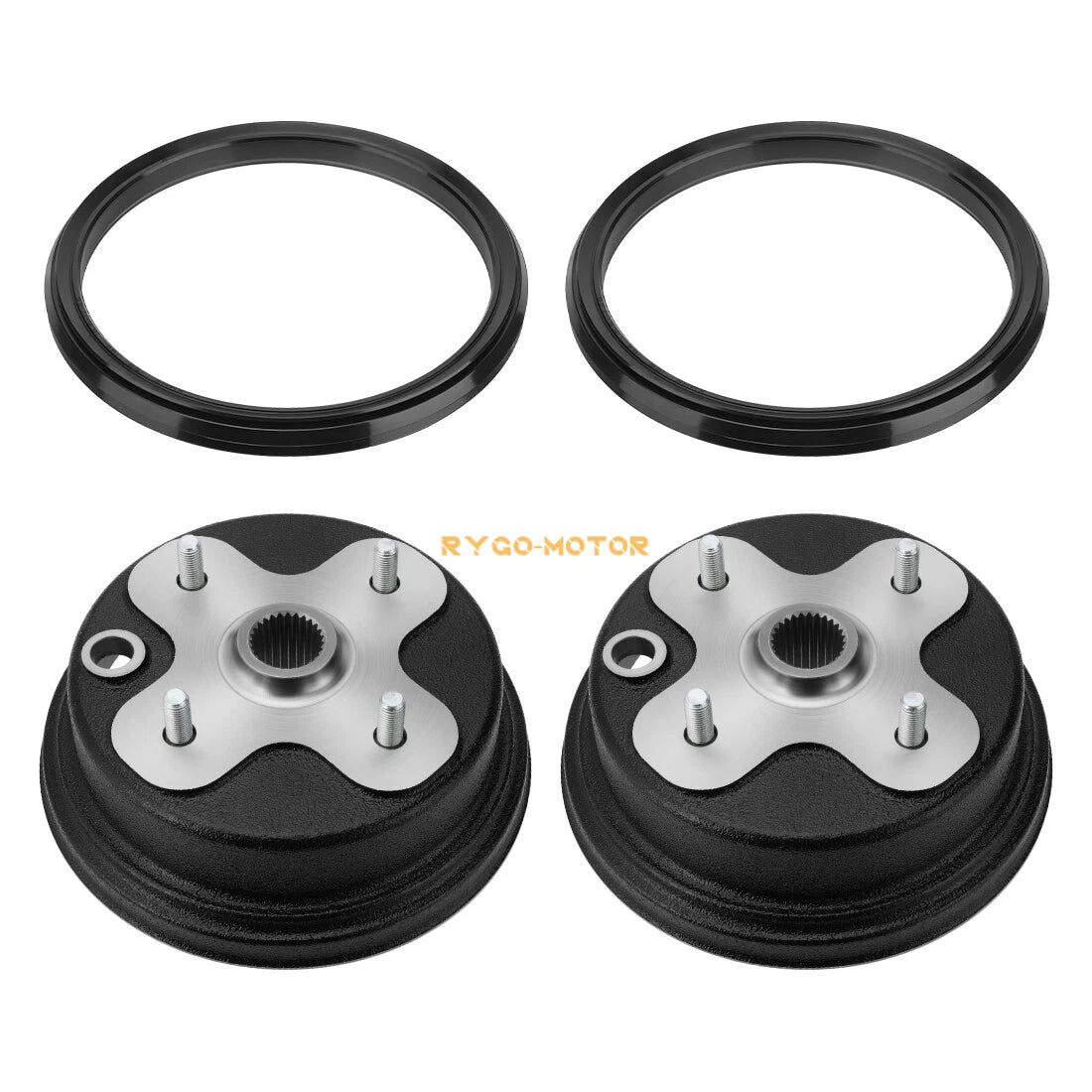 2X Front Wheel Brake Drum & Dust Seal for Yamaha Big Bear 350 (1989–1998)